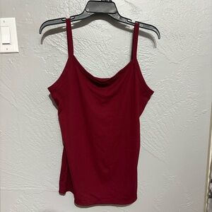 No Boundaries Stretchy Camisole Set in Brown and Dark Red